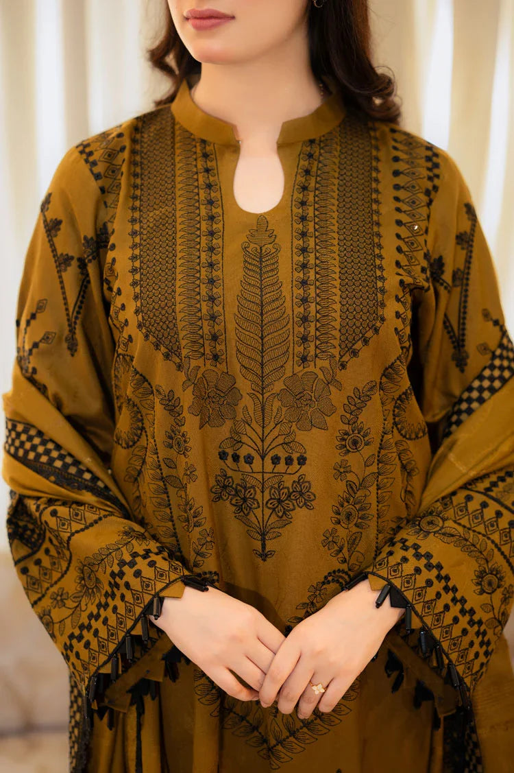LIBAAS - 3PC Luxury Dhanak Embroidered Suit | Daru libas