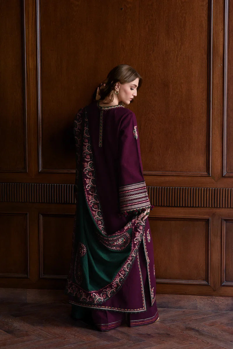 ZAIB - 3PC Luxury Dhanak Embroidered Suit - | Daru libas