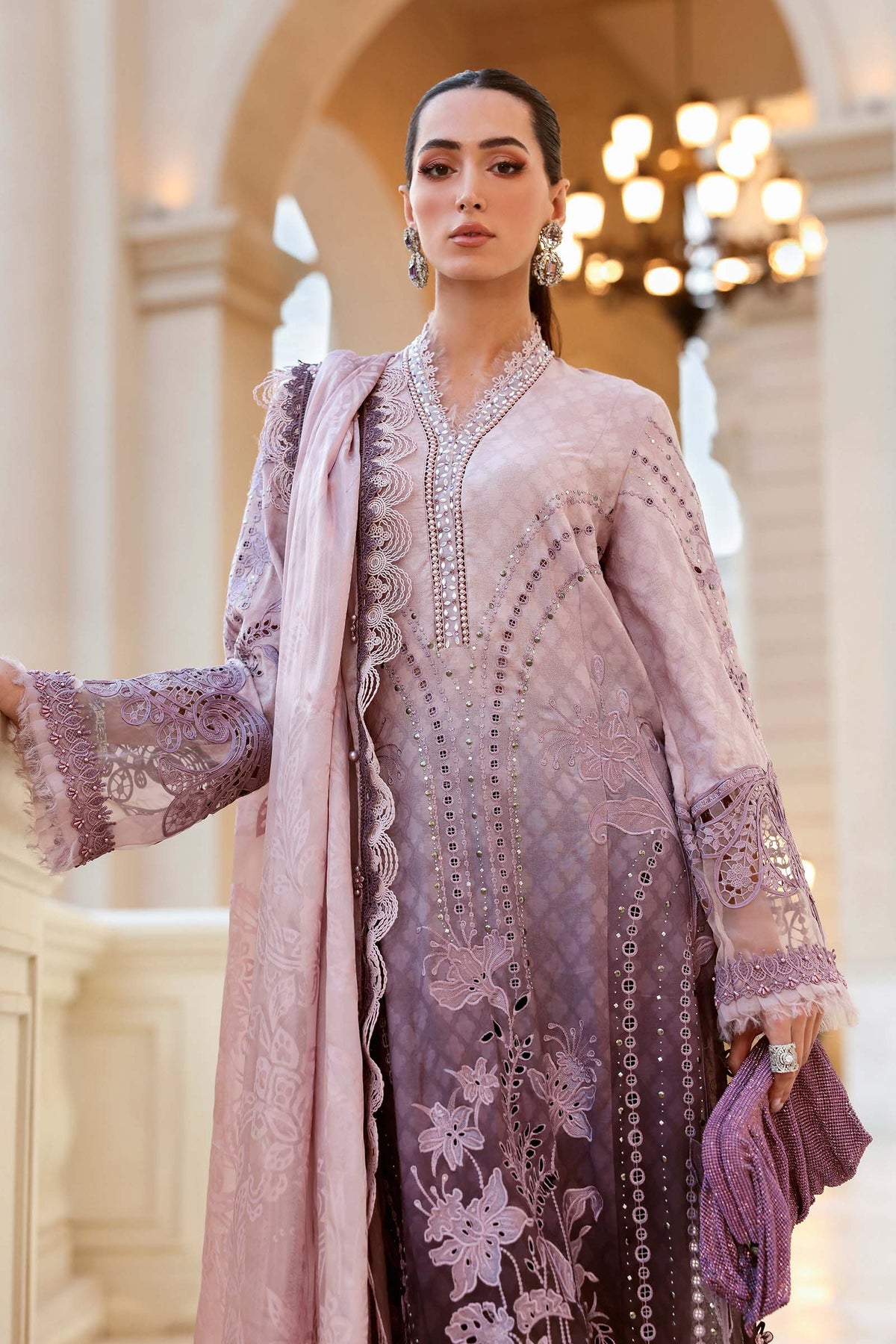 MARIA.B - 3PC Luxury Lawn Embroidered Suit | Daru libas