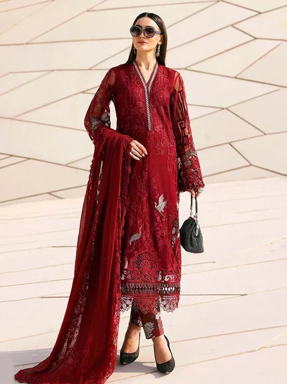 MARIA.B - 3PC Luxury Lawn Embroidered Suit | Daru libas