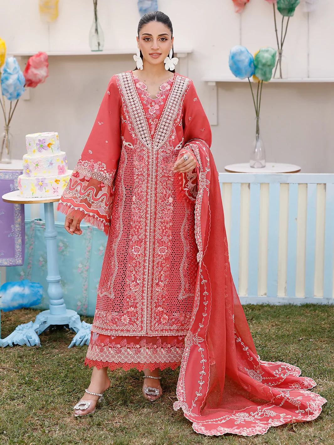 BIN ILYAS - 3PC Luxury Lawn Embroidered Suit |Daru libas