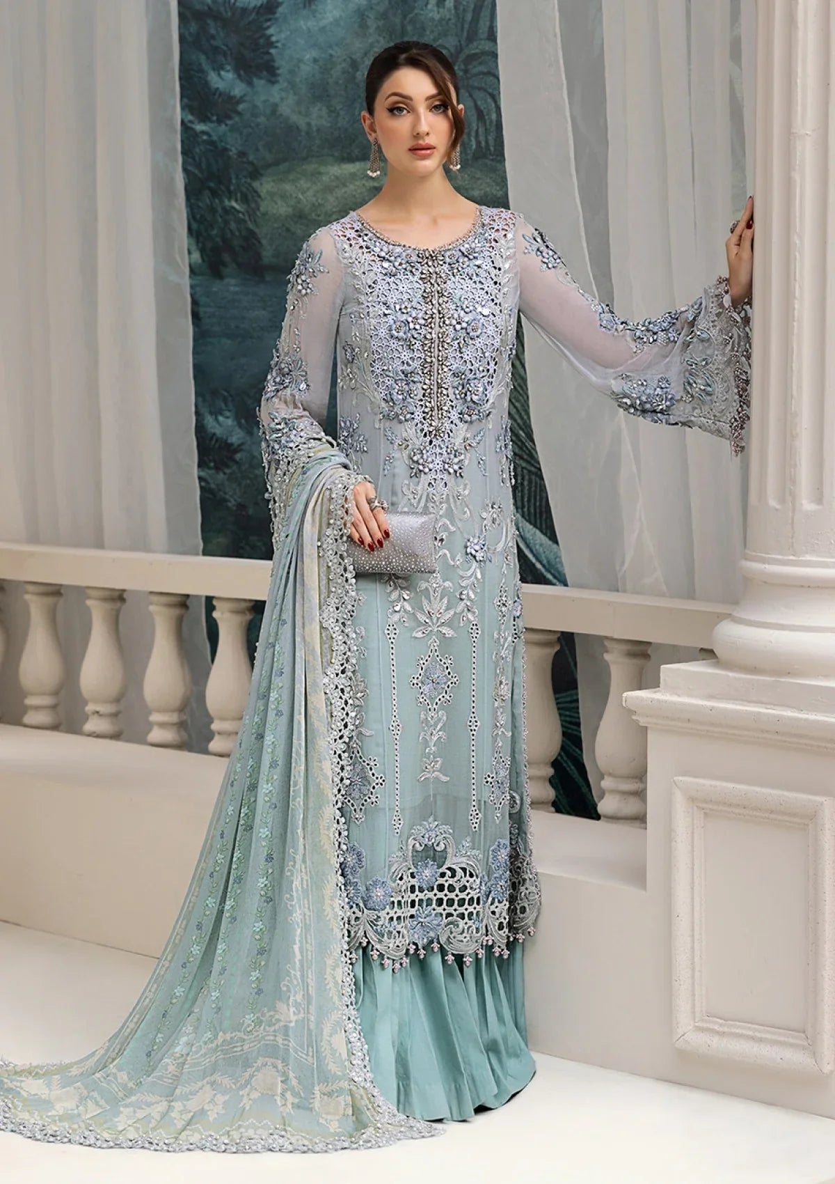 Maia.B - 3PC Luxury Lawn Embroidered Suit |darulibas