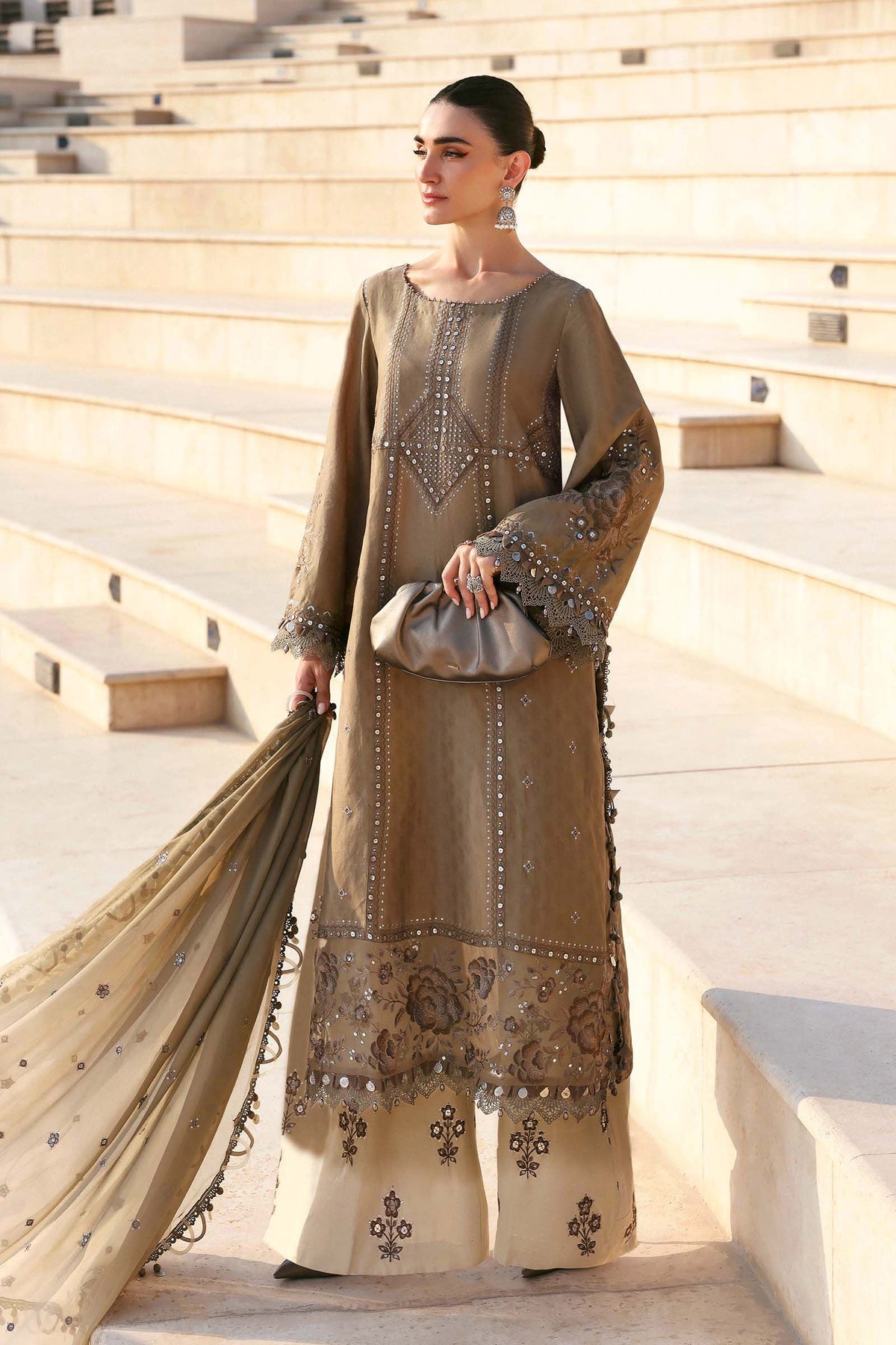 Maia.B - 3PC Luxury Lawn Embroidered Suit | Daru libas
