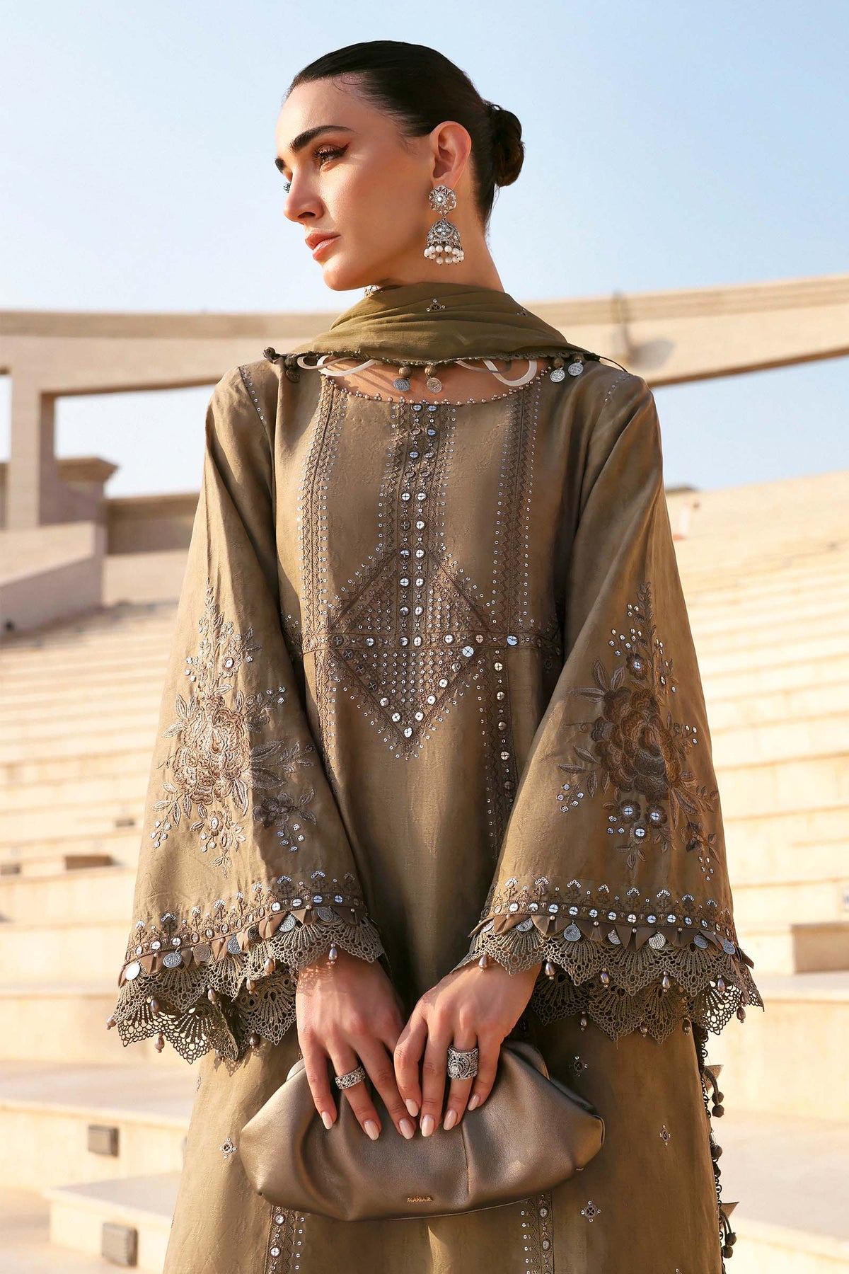Maia.B - 3PC Luxury Lawn Embroidered Suit | Daru libas