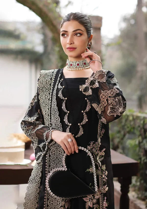 KAHF- 3PC Luxury Dhanak Embroidered Suit | Daru libas