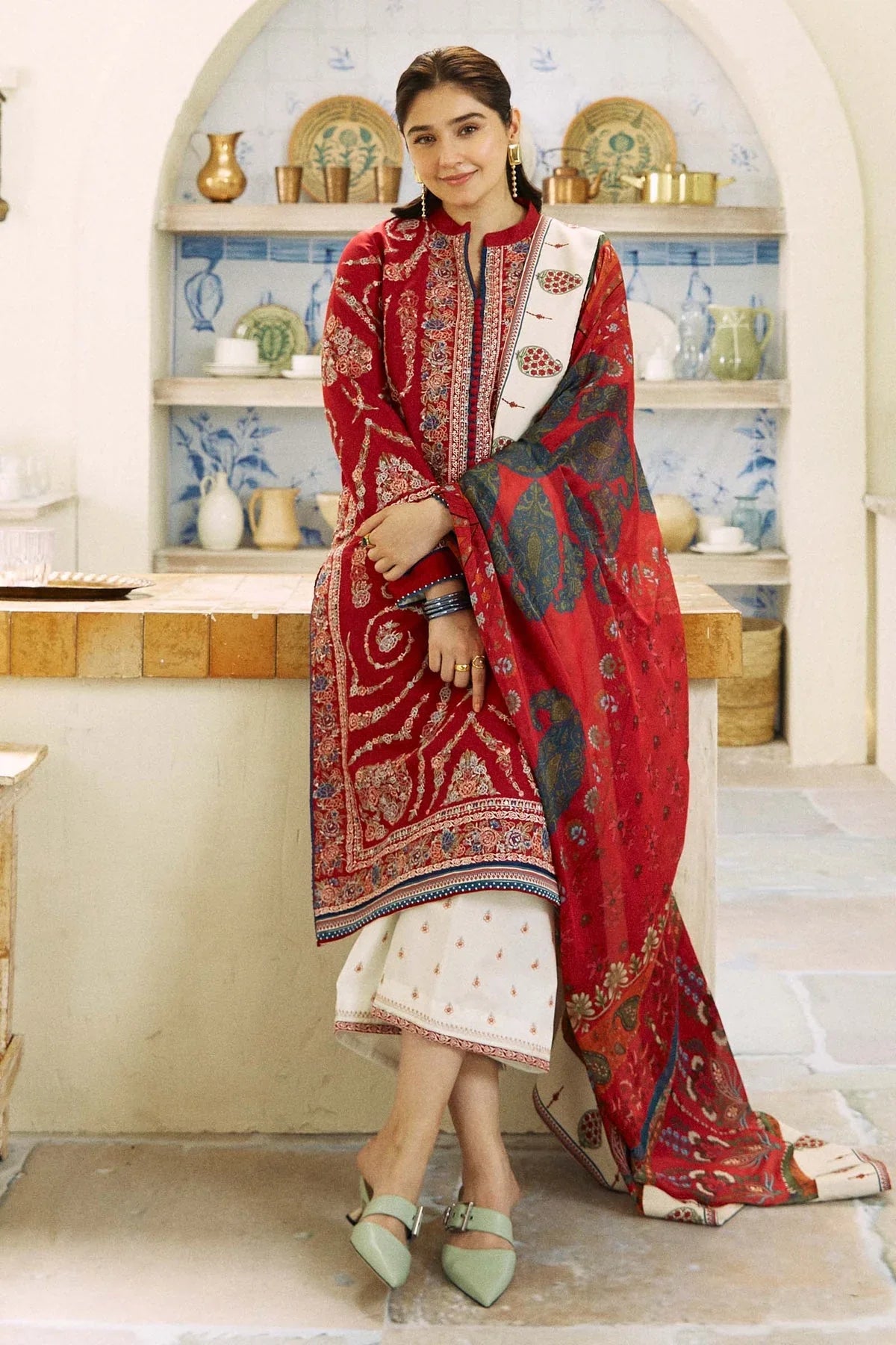 Zara Shahjahan - 3PC Luxury Dhanak Embroidered Suit | Daru libas
