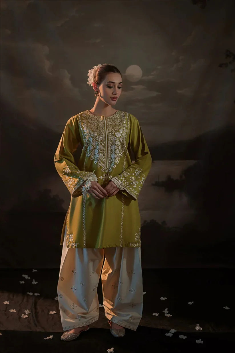 Urge - 2PC Luxury Dhanak Embroidered Suit | Daru libas