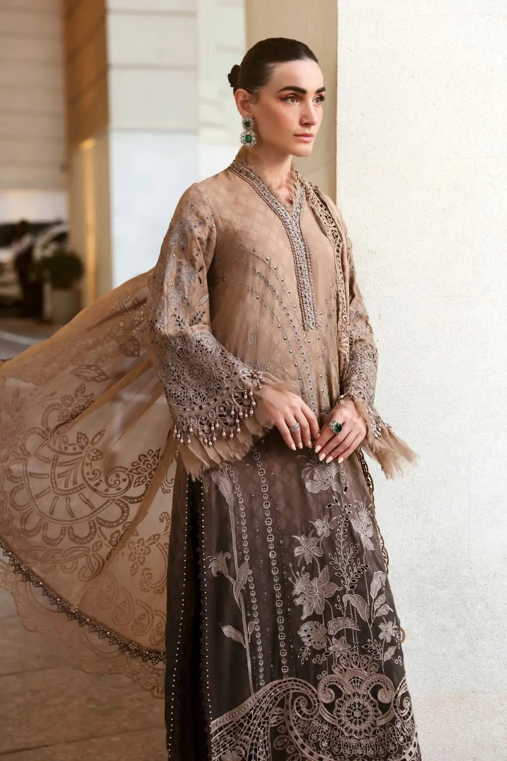MARIA.B - 3PC Luxury Lawn Embroidered Suit | Daru libas